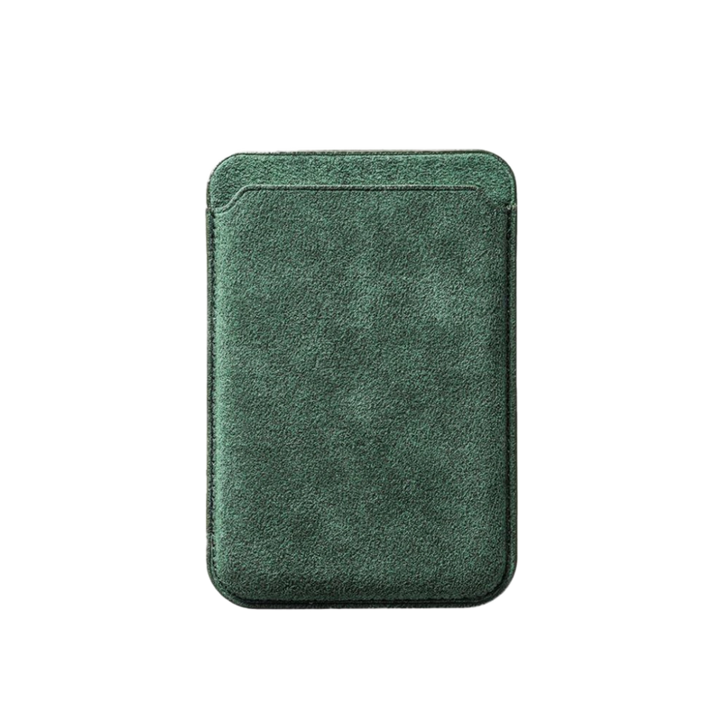 CAVE Alcantara MagSafe Wallet in British Green - Magnetisches Kartenetui aus italienischem Alcantara